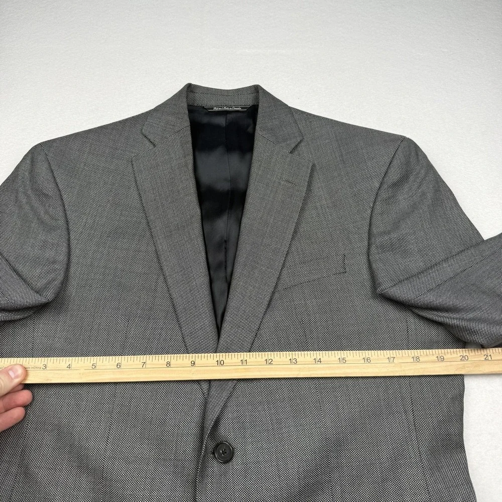 Jack Victor Suit Jacket Mens 39R Gray Geometric Wool Orleans 2 Button Canada